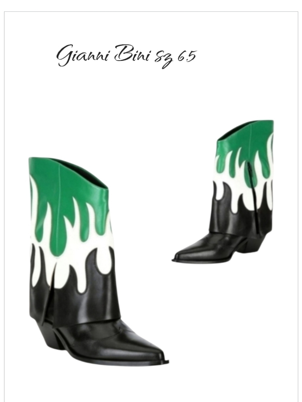 NWT Gianni Bini Conley Flame Western Foldover Leather Boots 6.5